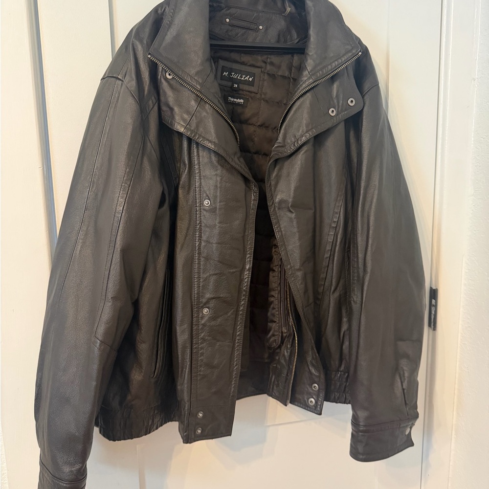 Men's Dark Brown 2X Leather Jacket